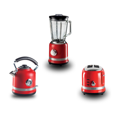 Ariete Moderna Kahvaltı Seti Su Isıtıcı Kettle + Smoothie Cam Blender + Ekmek Kızartma Makinesi Seti Kırmızı - 2