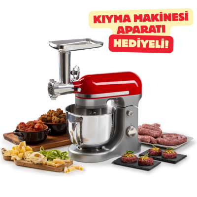 Ariete Moderna Mutfak Şefi Kırmızı 1589/00 + Ariete Kıyma ve Makarna Aparat Seti 4079/00 Hediye - 1