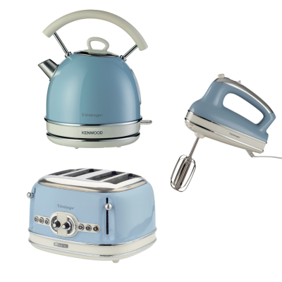 Ariete Vintage 3'lü Set, Mavi (Dom Su Isıtıcı + El Mikseri + 4 Dilim Ekmek Kızartma Makinesi Özel Set) KHSET13 - 1