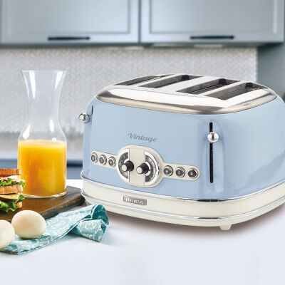 Ariete Vintage Ekmek Kızartma Makinesi 4 Dilim Mavi 0156/05 - 6