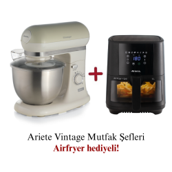 Ariete Vintage Mutfak Şefi Bej 1588/03 + Ariete Airfryer 6 Lt 4626/00 Hediyeli 