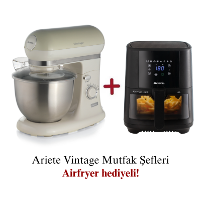 Ariete Vintage Mutfak Şefi Bej 1588/03 + Ariete Airfryer 6 Lt 4626/00 Hediyeli - 1