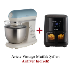 Ariete Vintage Mutfak Şefi Mavi 1588/05 + Ariete Airfryer 6 Lt 4626/00 Hediyeli 