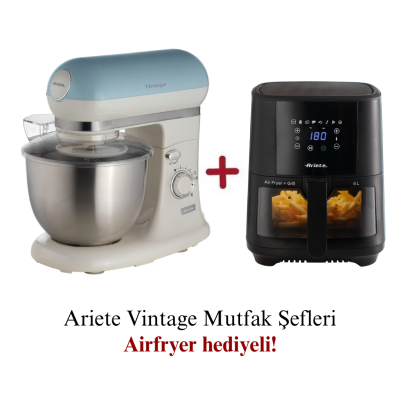 Ariete Vintage Mutfak Şefi Mavi 1588/05 + Ariete Airfryer 6 Lt 4626/00 Hediyeli - 1